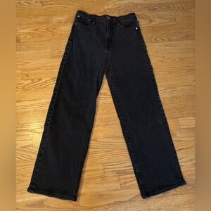 Madewell Perfect Vintage Wide Leg Jeans 29 Washed Black